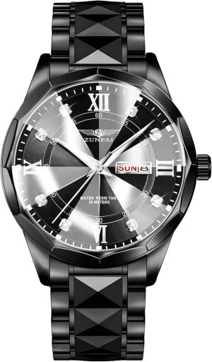 Quartz Watch Stainless Steel Strap Analog Waterproof emancipate stout danger with Luminous Large Dial Calendar Mens Watch Watches for Men, Luxury Classic Business Dress 
