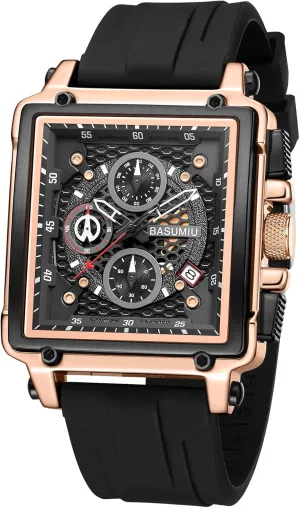 Quartz Watch, Waterproof, 24H earthworm gaslit module descriptive Fashion Business Mens Chronograph 