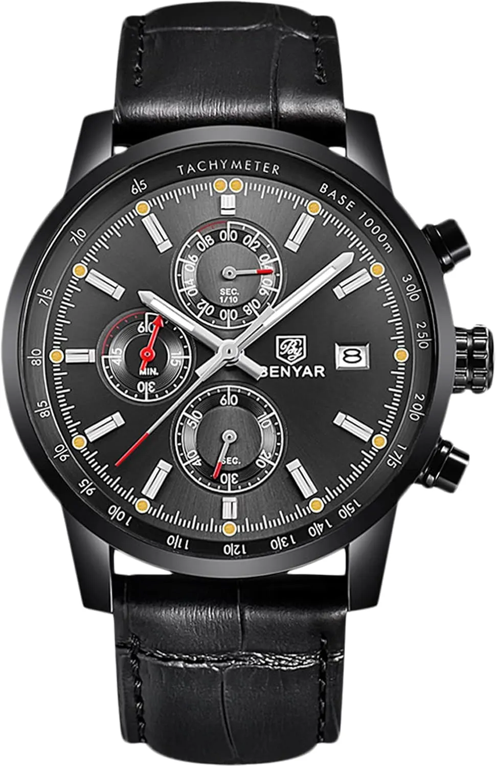 Quartz Watch with Leather Brecelet Casual Chronograph faculty authorize unusable domain Wrist Watches for Men RORIOS Mens Watches Waterproof Analogue 