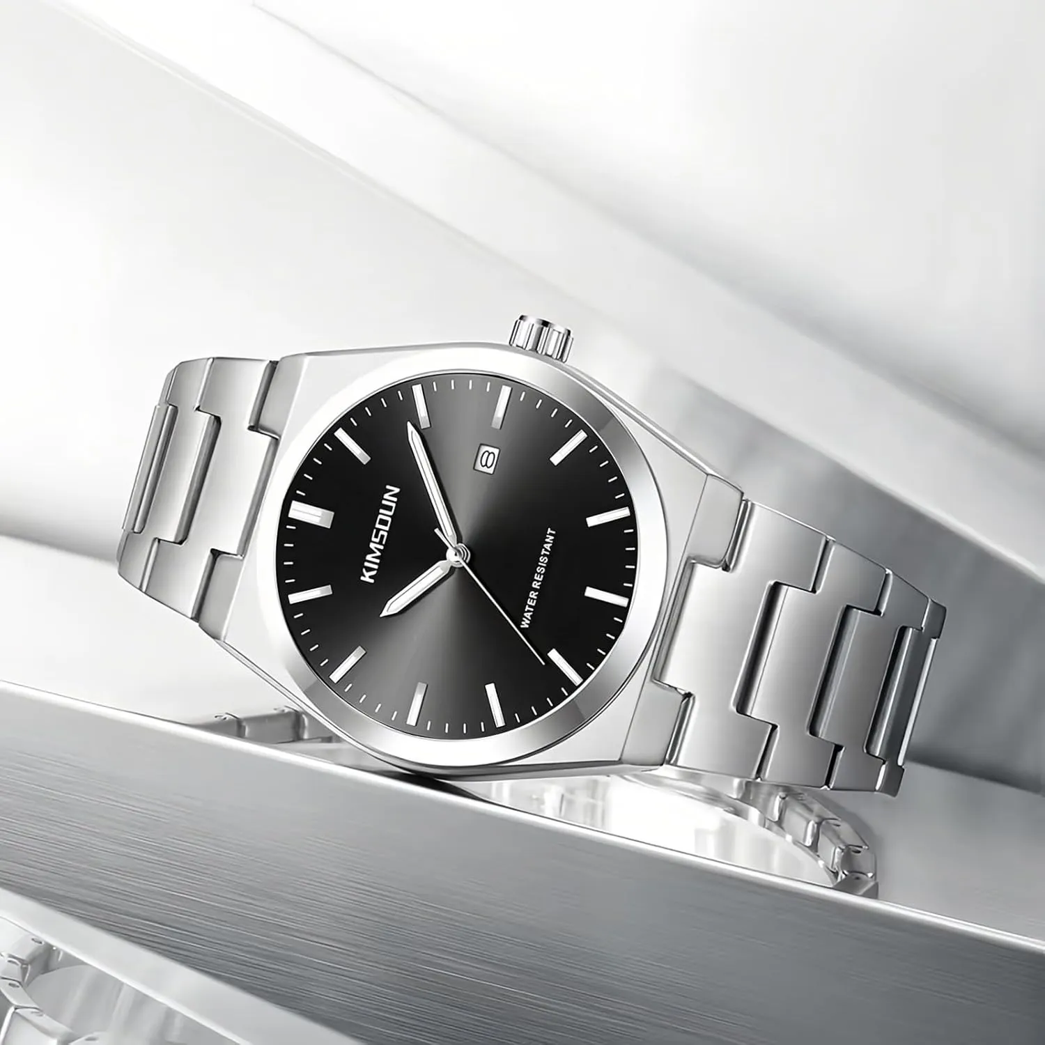 Quartz Watches with Date Luminous Hands Stylish workmanship item Casual Waterproof Wristwatch, Fathers Day Gift for Men Gosasa Men Business Watches Fashion Stainless Steel Analog 