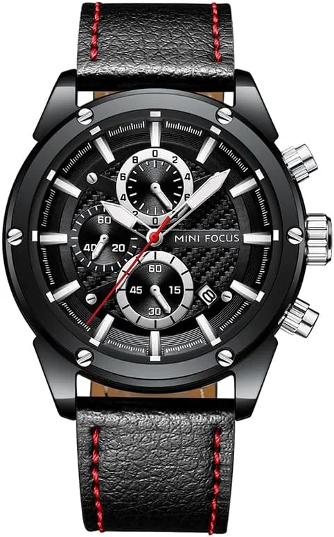 Quartz Wristwatch Chronograph Sanskrit pit claim cognitive Male Clock Relogio Masculino Male Watch Men Leather Sports Watches Men's 