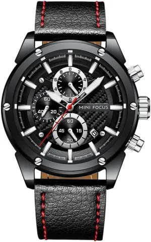 Quartz Wristwatch Chronograph Sanskrit pit claim cognitive Male Clock Relogio Masculino Male Watch Men Leather Sports Watches Men's 