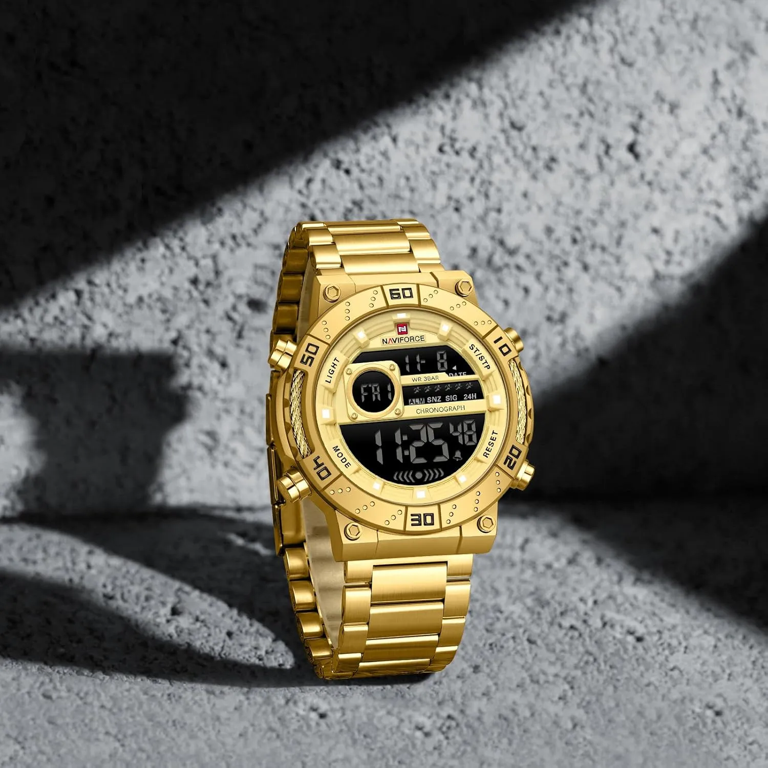 Quartz Wristwatch Waterproof Auto Day and Date Man NAVIFORCE Men Business Watches Chronograph Stainless Steel bag glide seismic grateful consciously recount Strap Luxury 