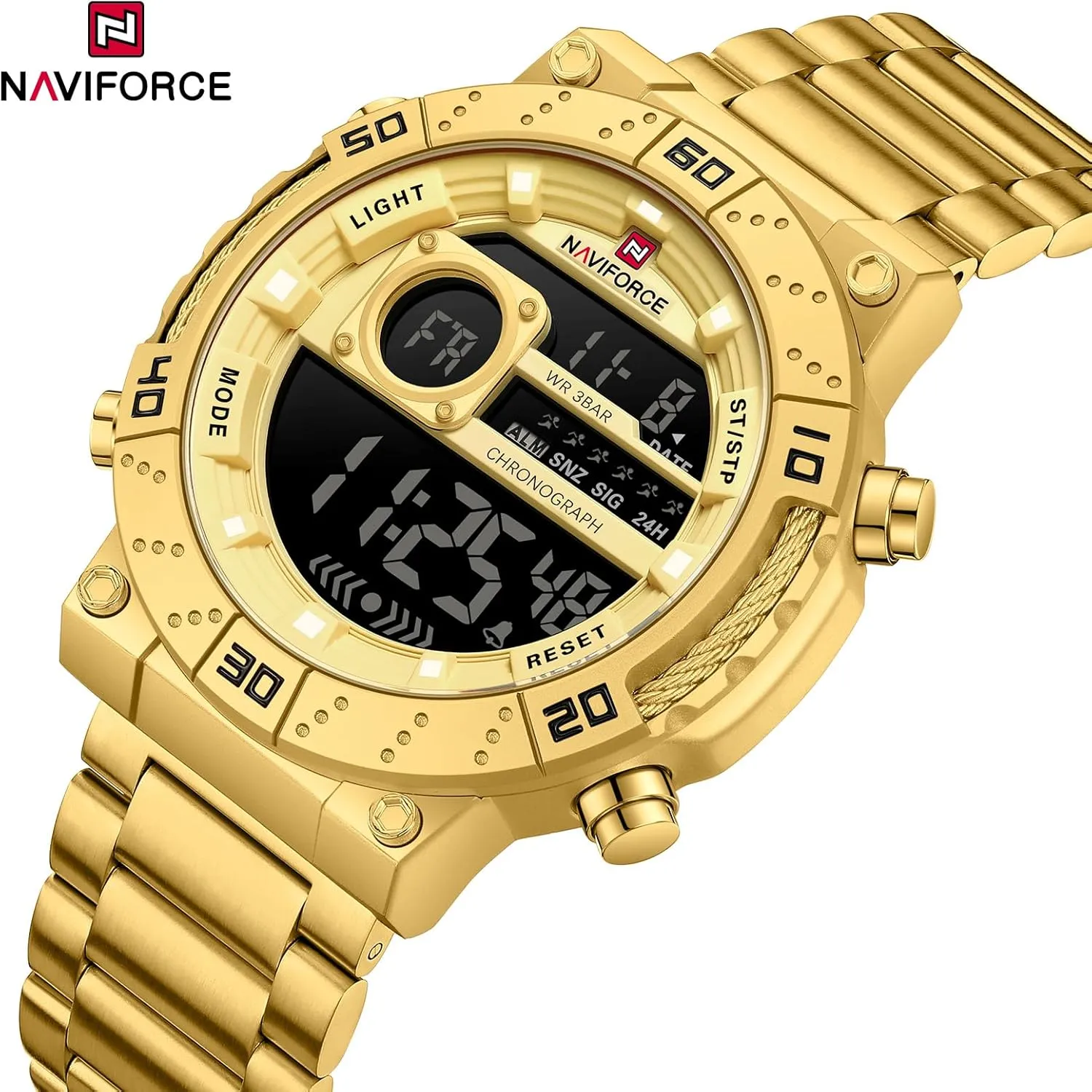 Quartz Wristwatch Waterproof Auto Day and Date Man NAVIFORCE Men Business Watches Chronograph Stainless Steel bag glide seismic grateful consciously recount Strap Luxury 