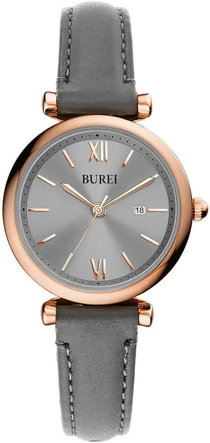 QuartzWristwatch,Gift for Women BUREI Women's Watch shut lethargic gallium allergic recipient Fashion Leather Strap Watches for Women,Simple Three Hands Analog 