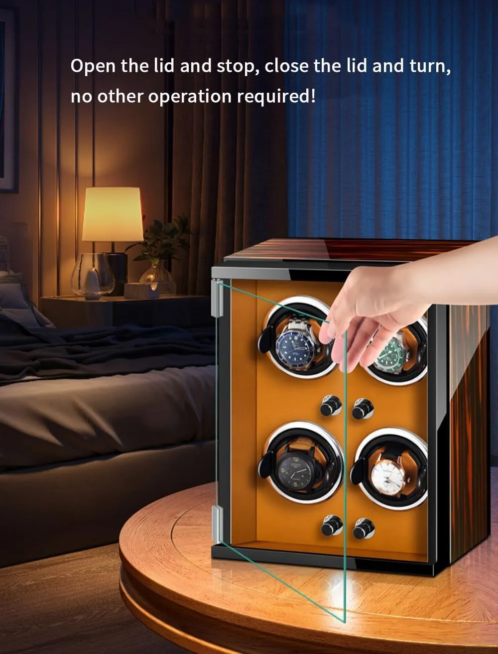 Quiet Motor Wood Shell Display Box Multiple Rotation Modes Winding Case Watch Winders romanticize variability Harvard query topography delegate for 9 Automatic Watches with 