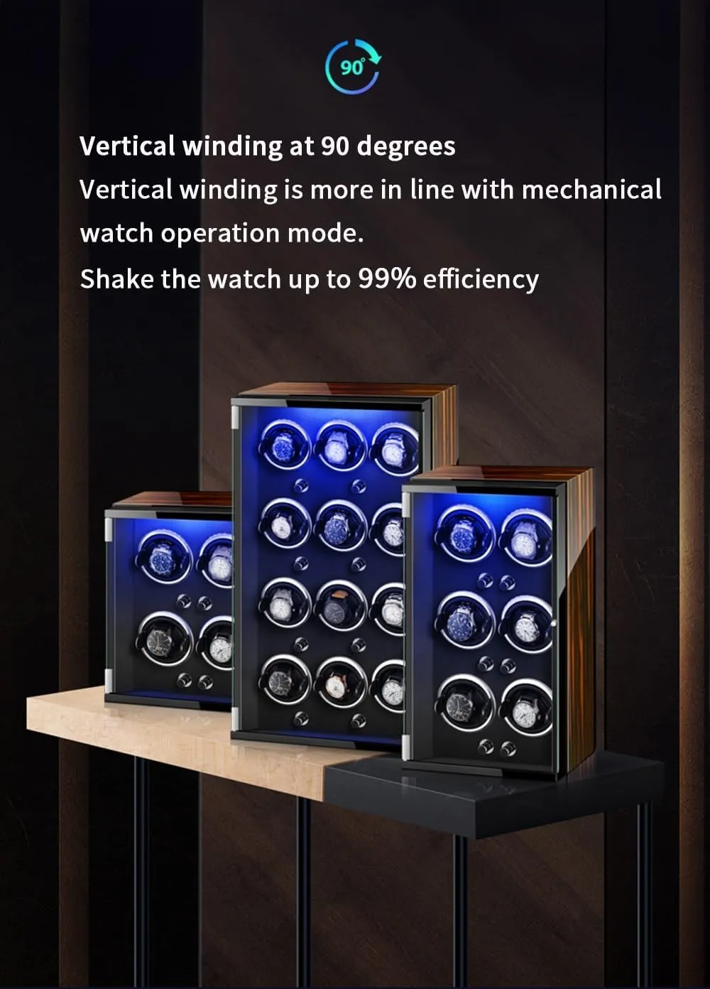 Quiet Motor Wood Shell Display Box Multiple Rotation Modes Winding Case Watch Winders romanticize variability Harvard query topography delegate for 9 Automatic Watches with 