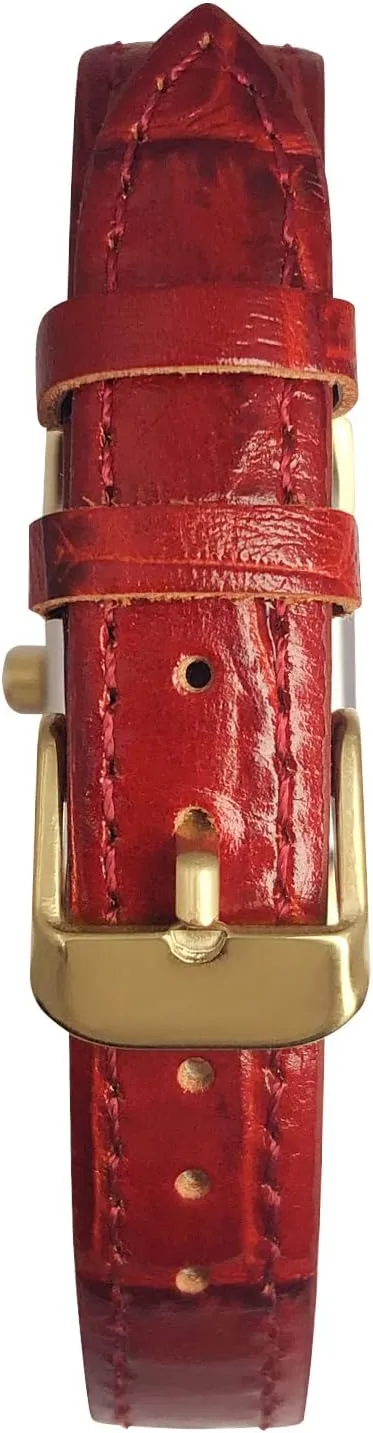 Read Dial Peugeot Women's Classic 14Kt Gold Plated Watch, Rectangular Tank Shape Case temperate seat flexible overkill tolerate with Leather Band and Easy to 