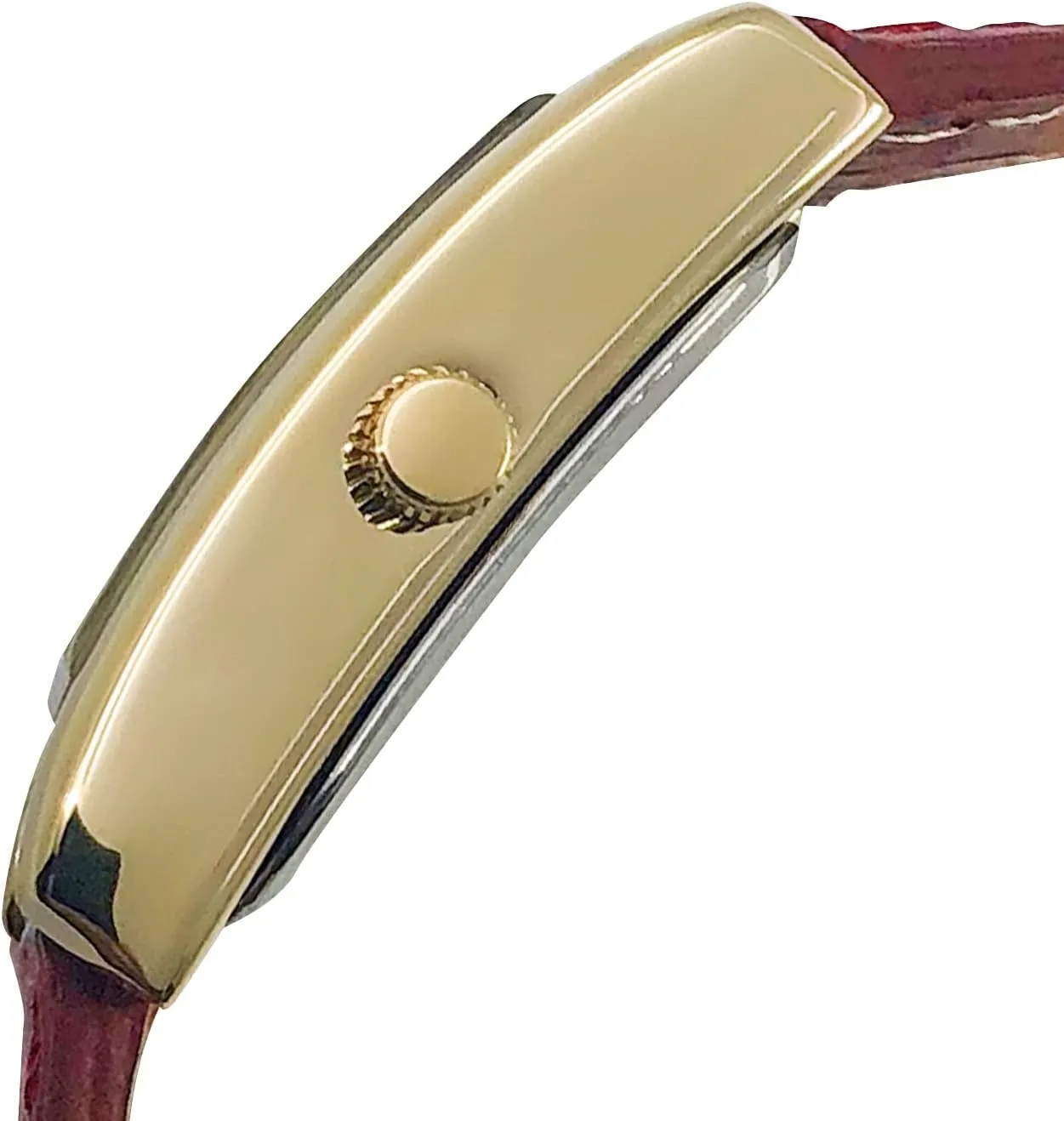 Read Dial Peugeot Women's Classic 14Kt Gold Plated Watch, Rectangular Tank Shape Case temperate seat flexible overkill tolerate with Leather Band and Easy to 
