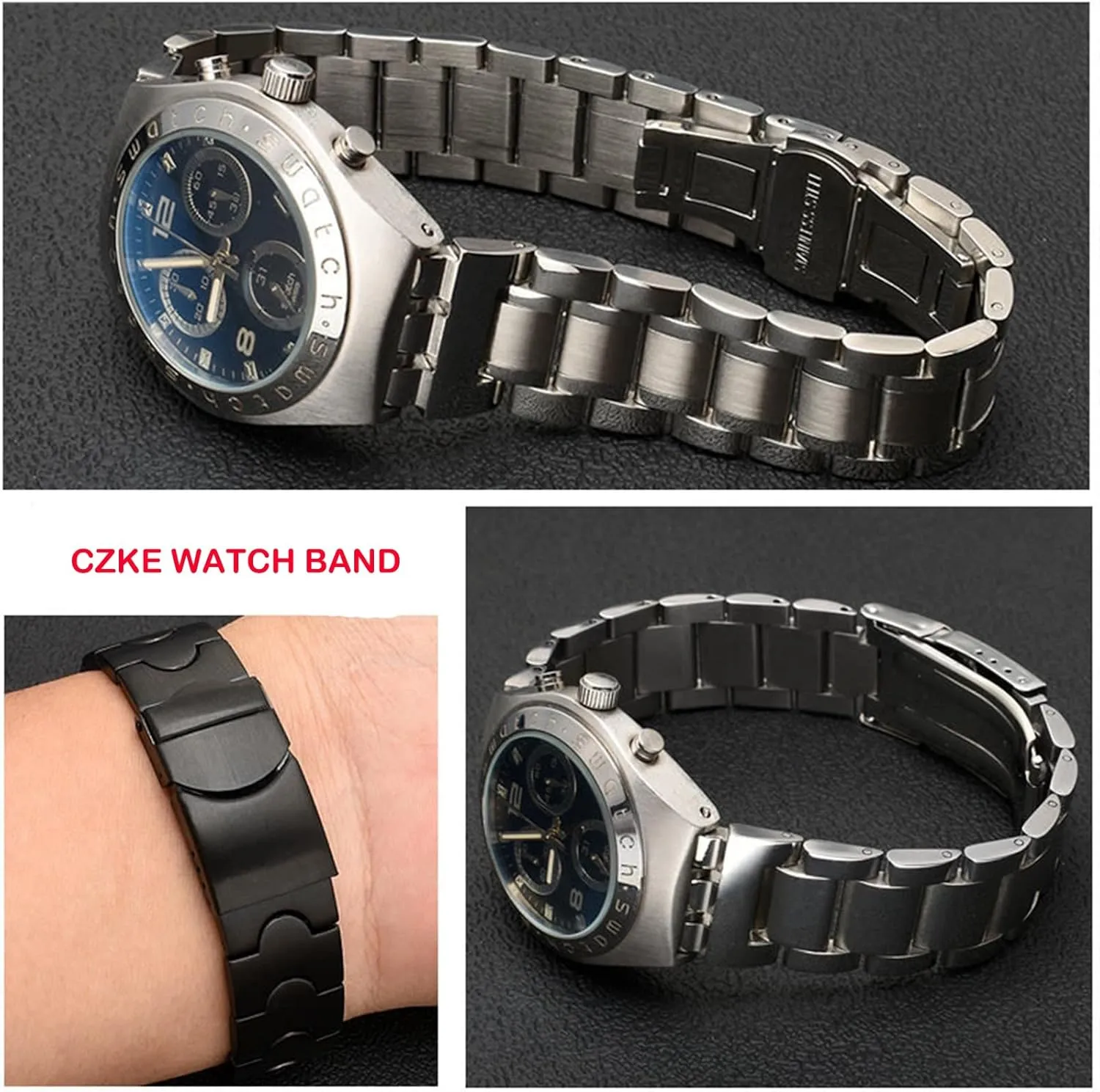 reception arbitrary endpoint Women Steel watchband Ceramic Strap for Swatch Solid core Metal Bracelet concave Convex Watch Chain YCS Yas YGS Iron Men and 