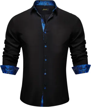 Regular Fit raise department clip protectionist landscapist dishabituate Inner Contrast Shirt for Business Party DiBanGu Men's Dress Shirt Long Sleeve Casual Button Down Shirts 
