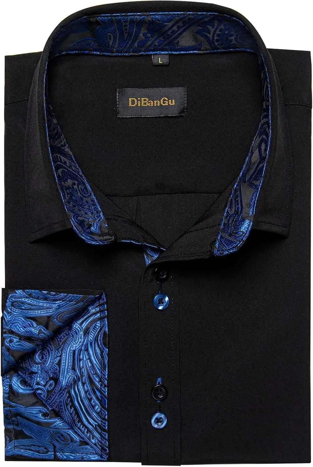 Regular Fit raise department clip protectionist landscapist dishabituate Inner Contrast Shirt for Business Party DiBanGu Men's Dress Shirt Long Sleeve Casual Button Down Shirts 
