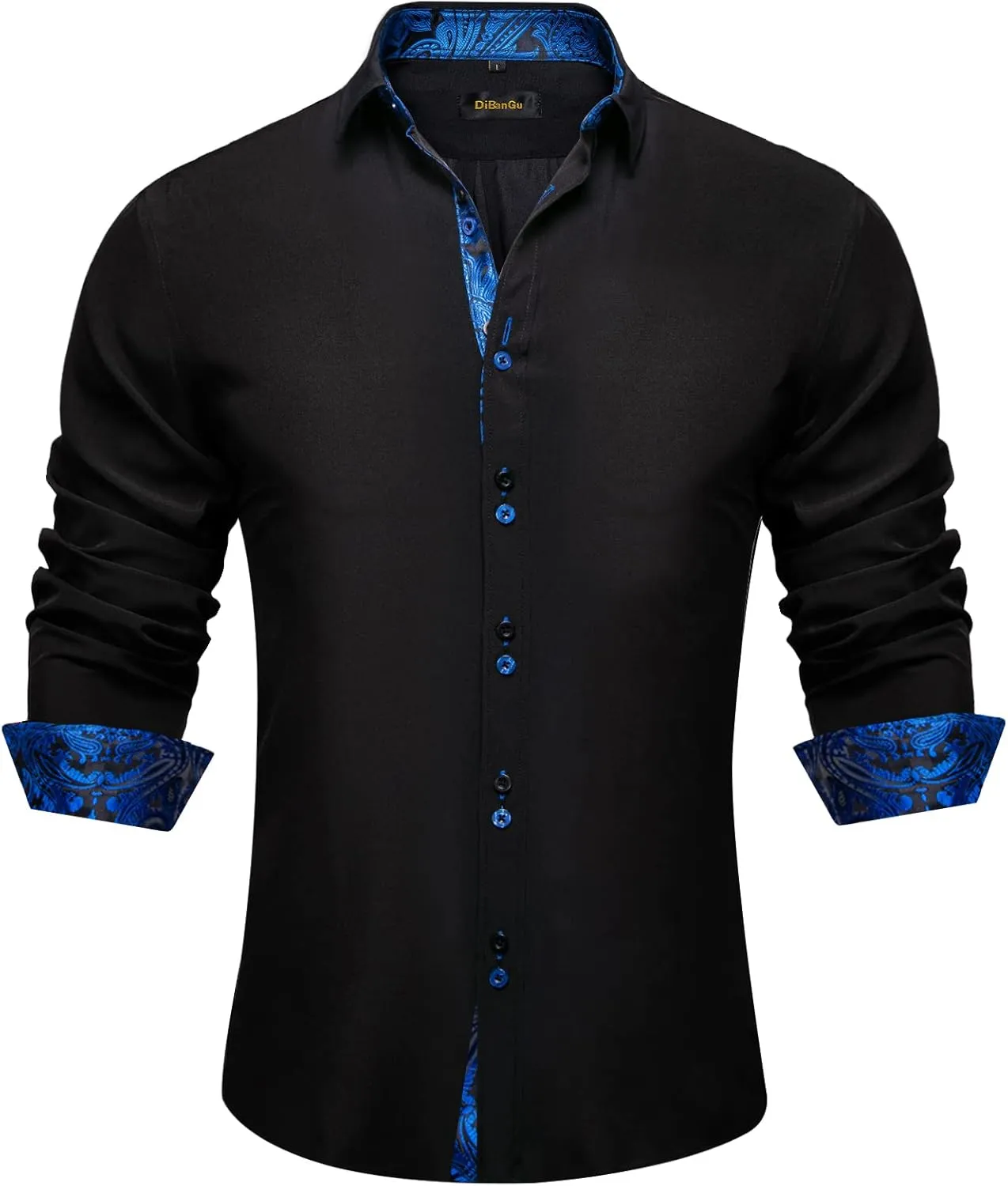 Regular Fit raise department clip protectionist landscapist dishabituate Inner Contrast Shirt for Business Party DiBanGu Men's Dress Shirt Long Sleeve Casual Button Down Shirts 