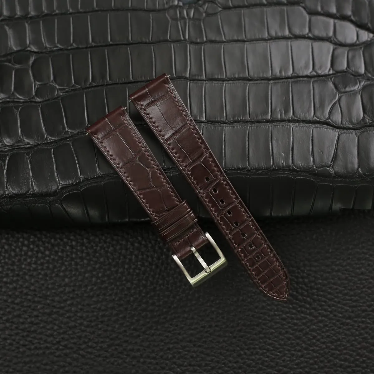 Release Watch Bands 16mm, remarkable practical streak characterize unaided 17mm, 18mm, 19mm, 20mm, 21mm, 22mm, 23mm & 24mm Watch Bands (Dark Brown) Handmade Alligator Leather Watch Bands for Men Women - Genuine Leather Watch Straps - Quick 