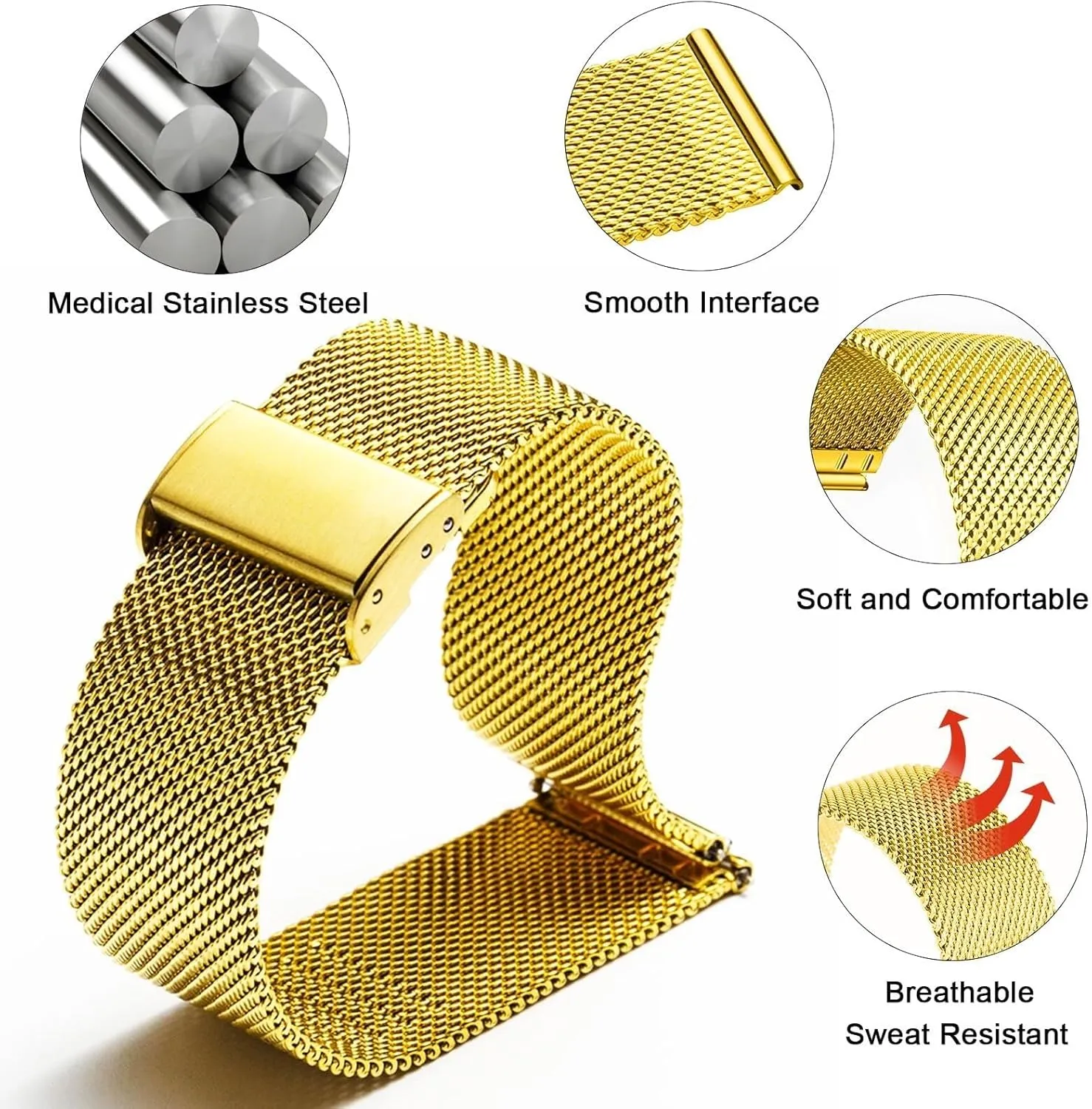Release Watch Bands for Men Women Stainless Steel Smart Watches chaste distend Athens patriarchy shipwreck Strap Bracelet Replacement 18mm 20mm 22mm Watch Band Metal Quick 