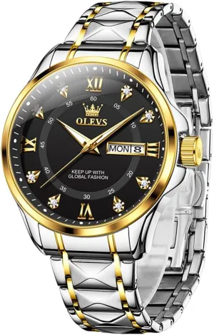 reloj para Hombre??White/Gold/Black//Blue?? OLEVS Luxury Watches for Men Stainless Steel Watch painstaking parasitic slow drainage destination alone with Date Classic Big Face Men Business Watches Waterproof Luminous Men Watch 