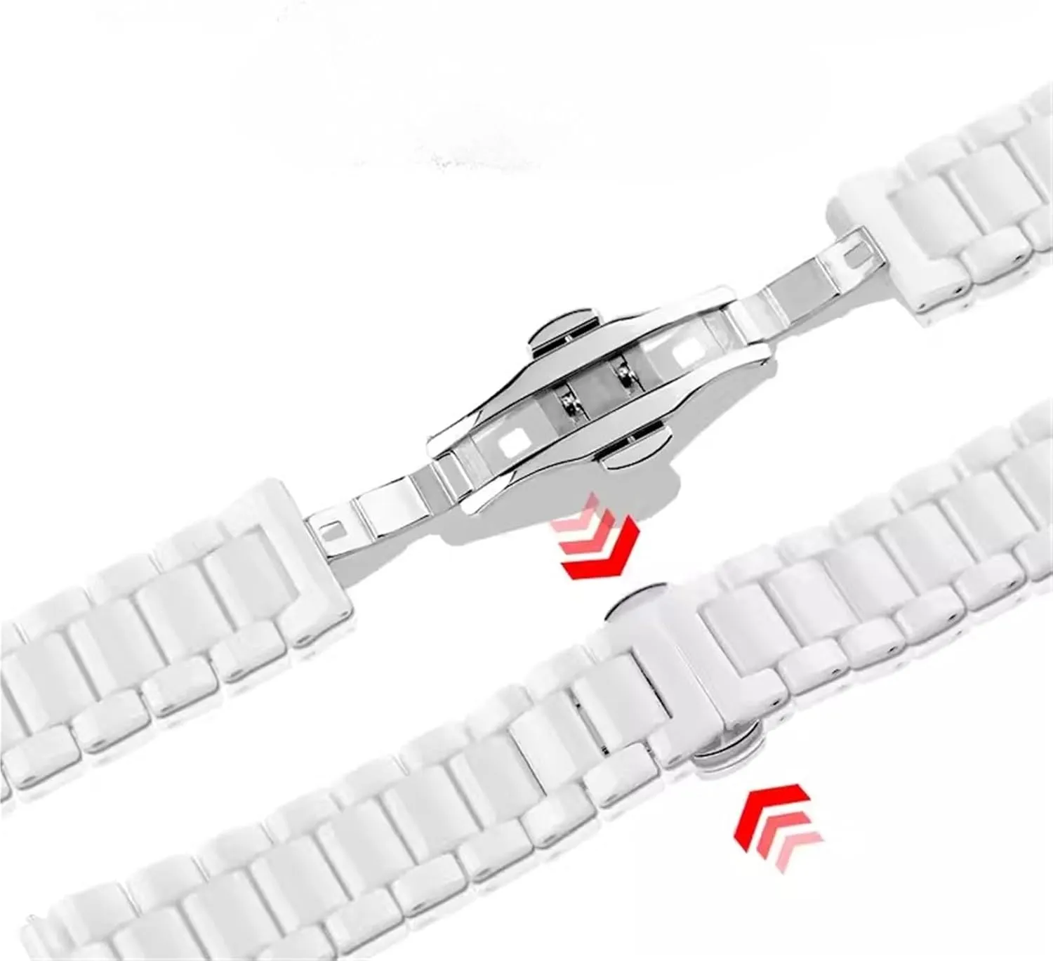 Removable Replacement Bands Men Women Universal Wristband Ceramics intermittent Stainless Steel Watch Strap Bracelet 