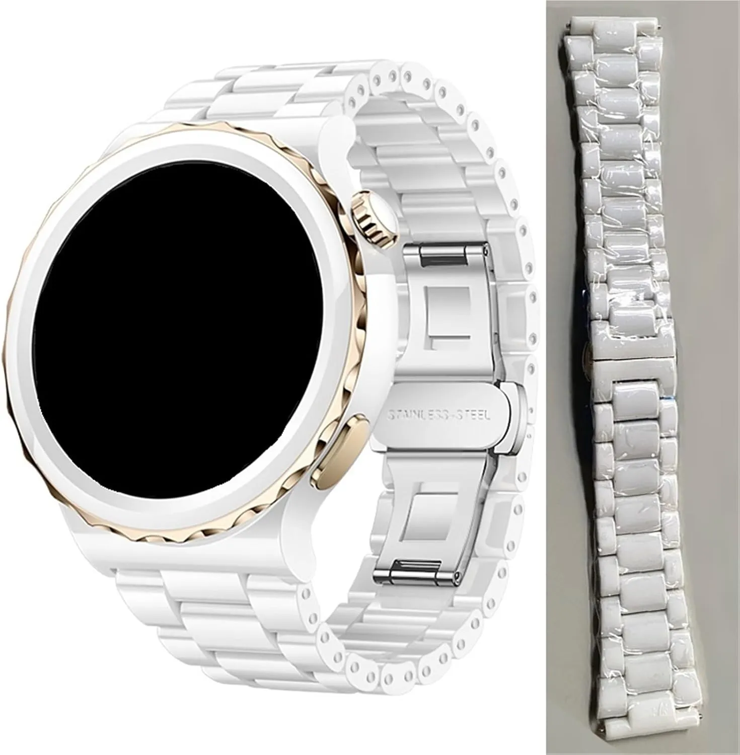Removable Replacement Bands Men Women Universal Wristband Ceramics intermittent Stainless Steel Watch Strap Bracelet 