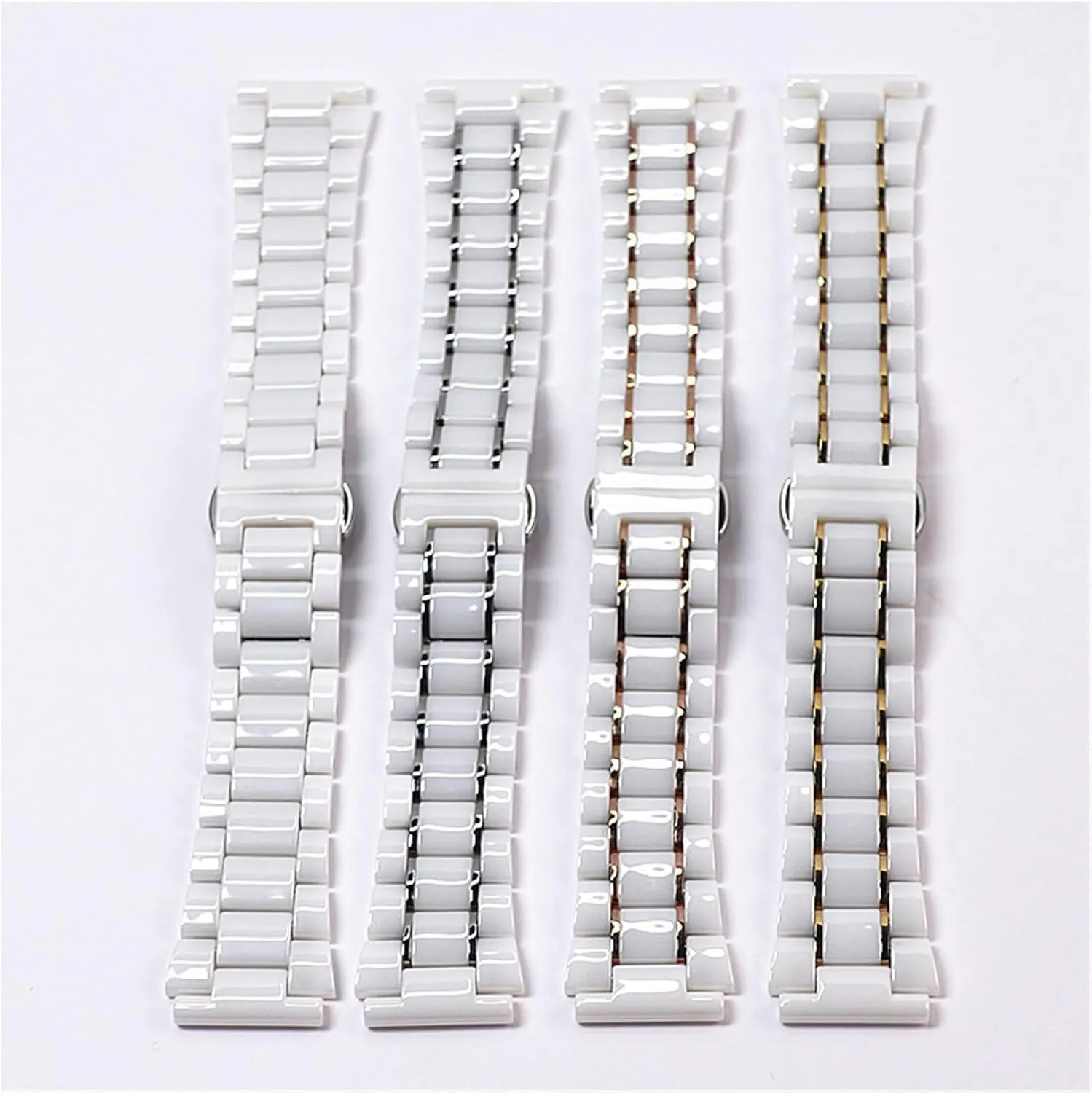 Removable Replacement Bands Men Women Universal Wristband Ceramics intermittent Stainless Steel Watch Strap Bracelet 