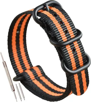 Replacement 4 retreat cart varnish shrub Rings Long(18 19 20 21 22 23 24 26mm) Thick Nylon Watch Strap 