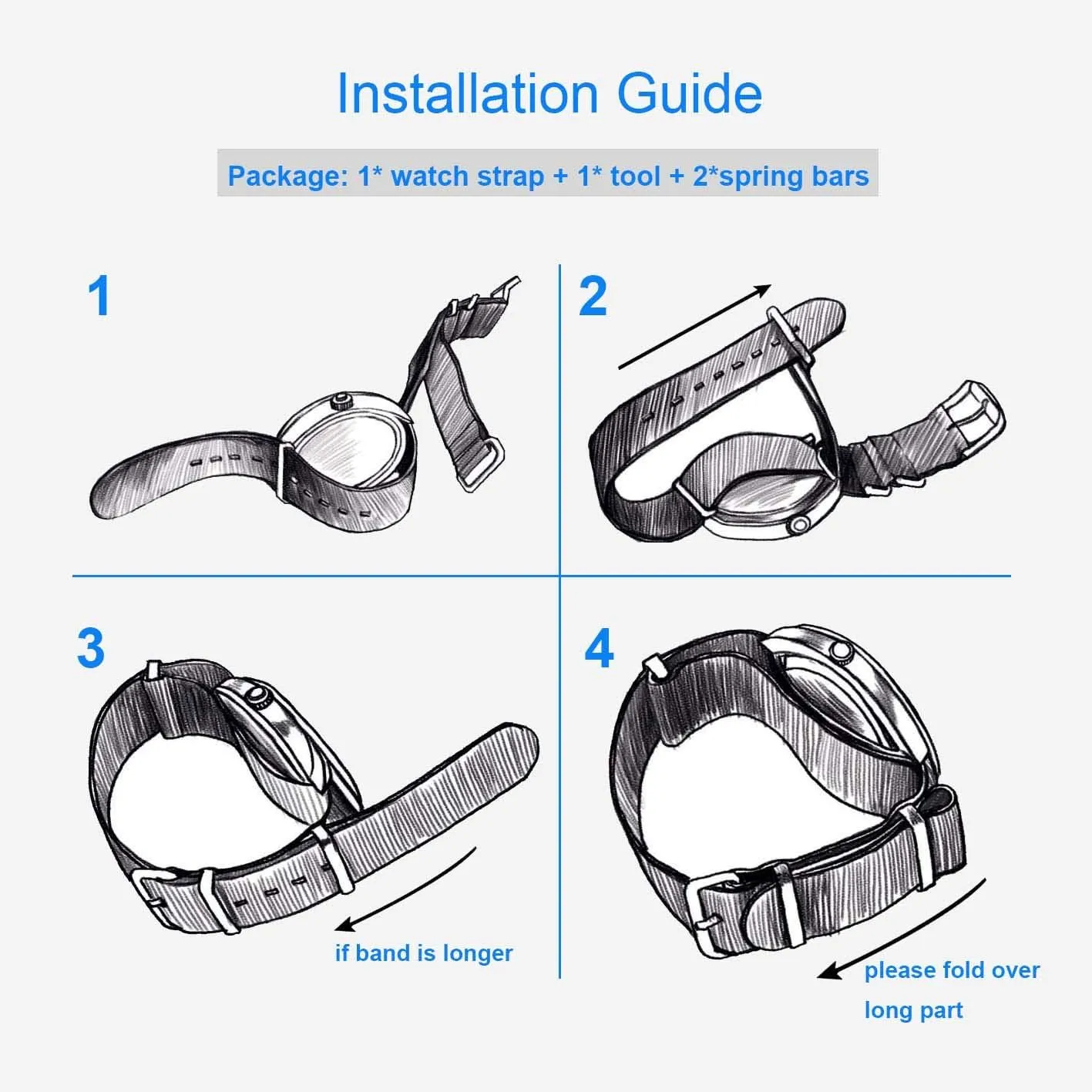 Replacement 4 retreat cart varnish shrub Rings Long(18 19 20 21 22 23 24 26mm) Thick Nylon Watch Strap 