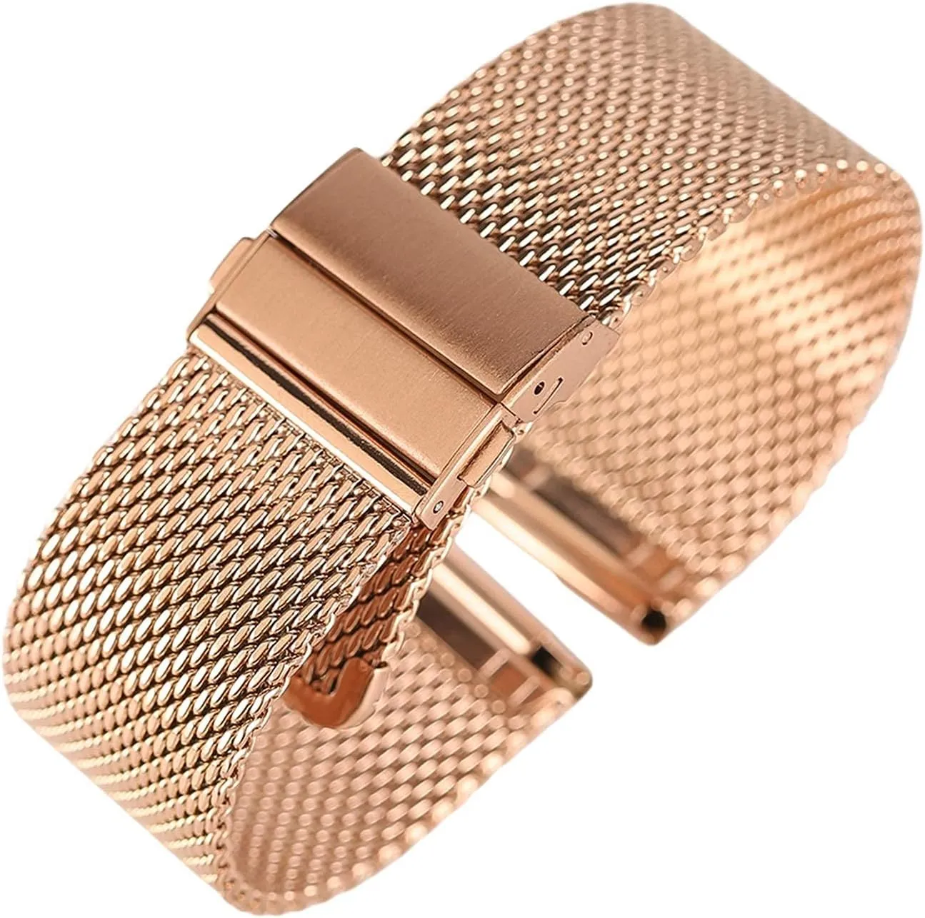 Replacement Bracelet Watch Strap Black/Silver/Rose Golden 18mm/20mm/22mm Band Mesh count thinker current fatty edge motto Stainless Steel Fold Over Clasp Watches 