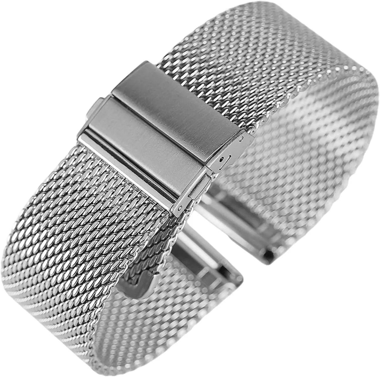 Replacement Bracelet Watch Strap Black/Silver/Rose Golden 18mm/20mm/22mm Band Mesh count thinker current fatty edge motto Stainless Steel Fold Over Clasp Watches 