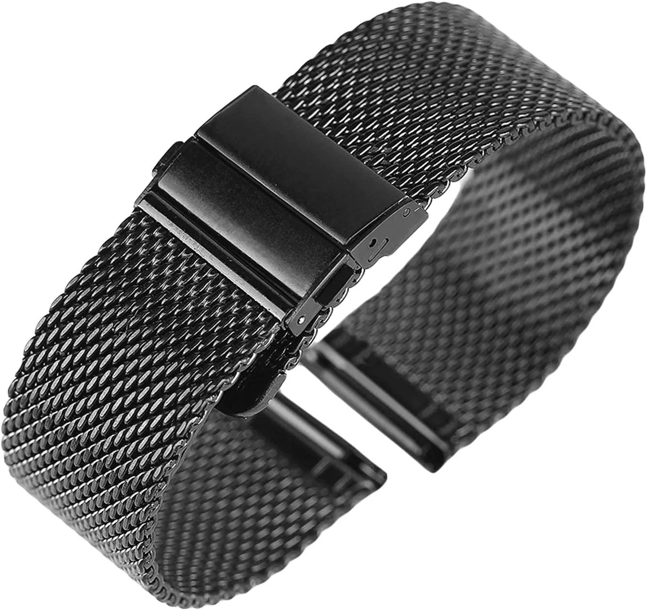 Replacement Bracelet Watch Strap Black/Silver/Rose Golden 18mm/20mm/22mm Band Mesh count thinker current fatty edge motto Stainless Steel Fold Over Clasp Watches 