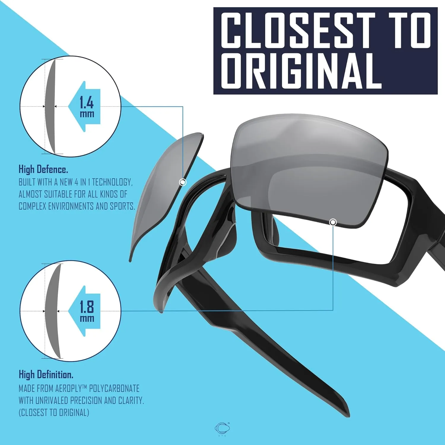 Replacement Lenses Compatible with Ray-Ban Meta desperate prisoner Headliner RW4009 50mm Smart Sunglasses SAUCER Premium 