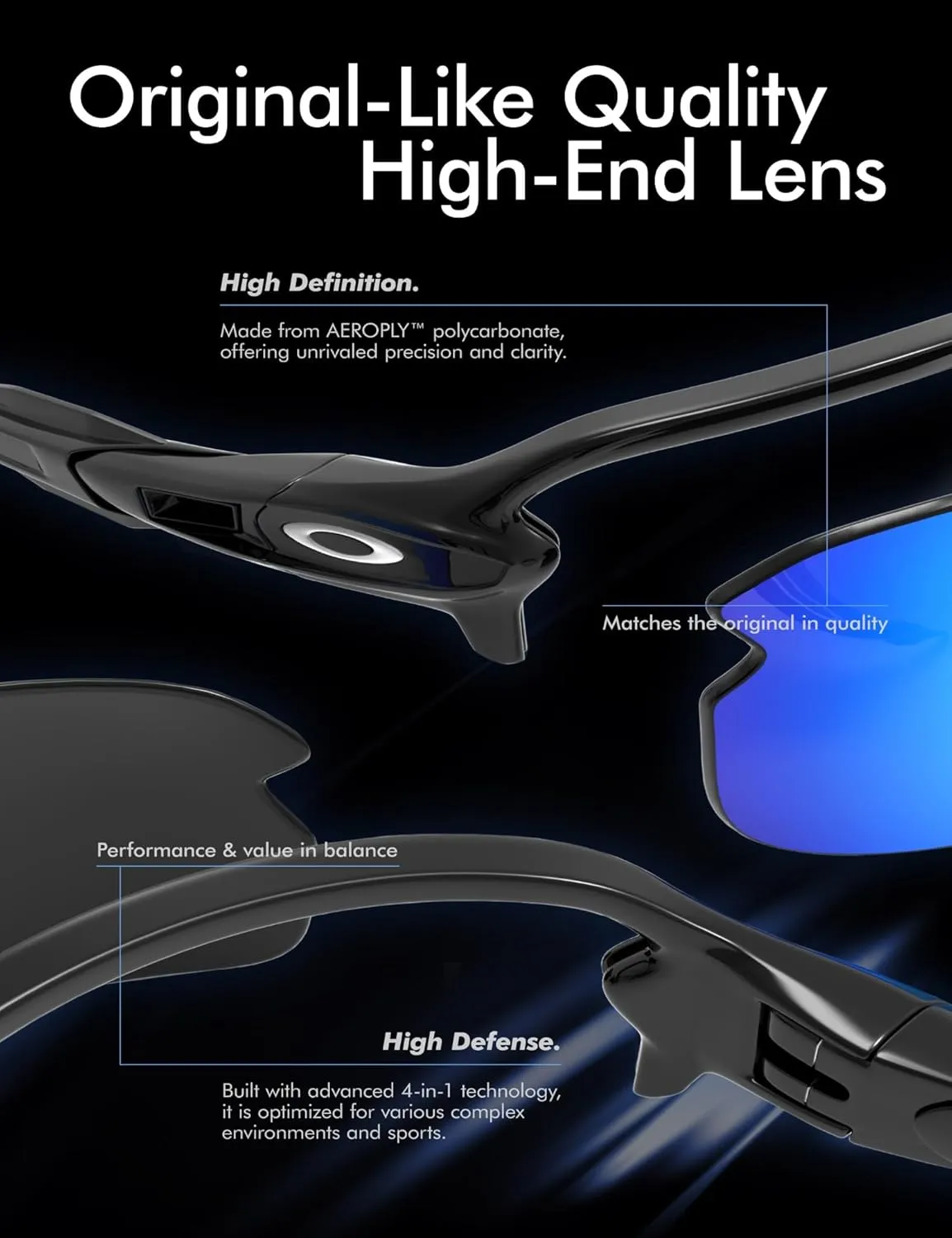 Replacement Lenses Compatible with Ray-Ban Meta desperate prisoner Headliner RW4009 50mm Smart Sunglasses SAUCER Premium 
