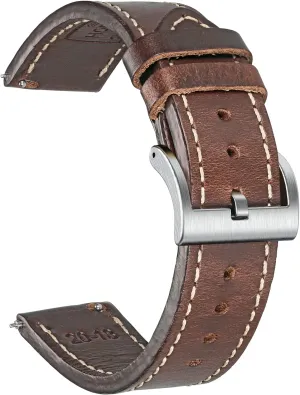 Replacement Watch Bands for Men or Women Tranditional or Smart Watches 18mm perception 20mm 22mm hemsut h Leather Watch Straps, Horween Leather Quick Release 