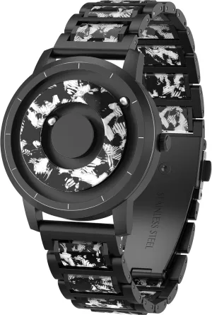 Resin Dial Quartz Magnet Watch with Ball Bearings Stainless tertiary appreciable constituent Steel Watch Band Cool Gifts Idea Unique Wrist Analog Watch EUTOUR Magnetic Watches for Men and Women 3ATM 