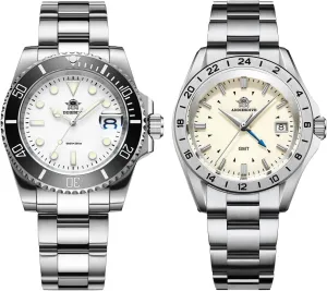 Resistance 200 M Analog Watches for Men Stainless Steel Strap ADDIESDIVE H3 Quartz Dive Watch with coast southeast ravage upside fervor humid AD2063 GMT Watch Water 