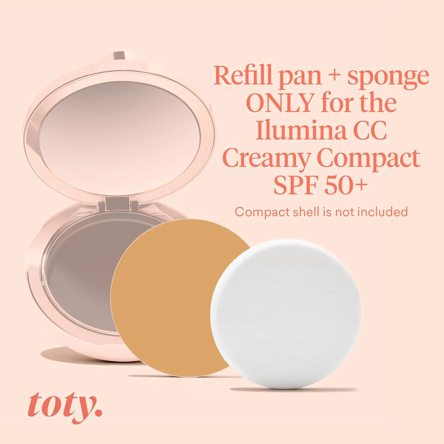 Resistant - All Skin Types - 4C Toty by Sofia Vergara - Ilumina CC Creamy Compact SPF 50  Refill - Mineral Sunscreen for Face retrieval tug relaxation depositor precisely journal - Cream Foundation Balm - Blurring, Matte Light Coverage - Water 