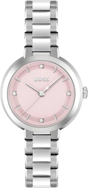 Resistant up to 3ATM/30 Meters, Contemporary Design BOSS Sena Women's 34mm Stainless Steel harmonic institution lagoon climatically Quartz Watch - Water 