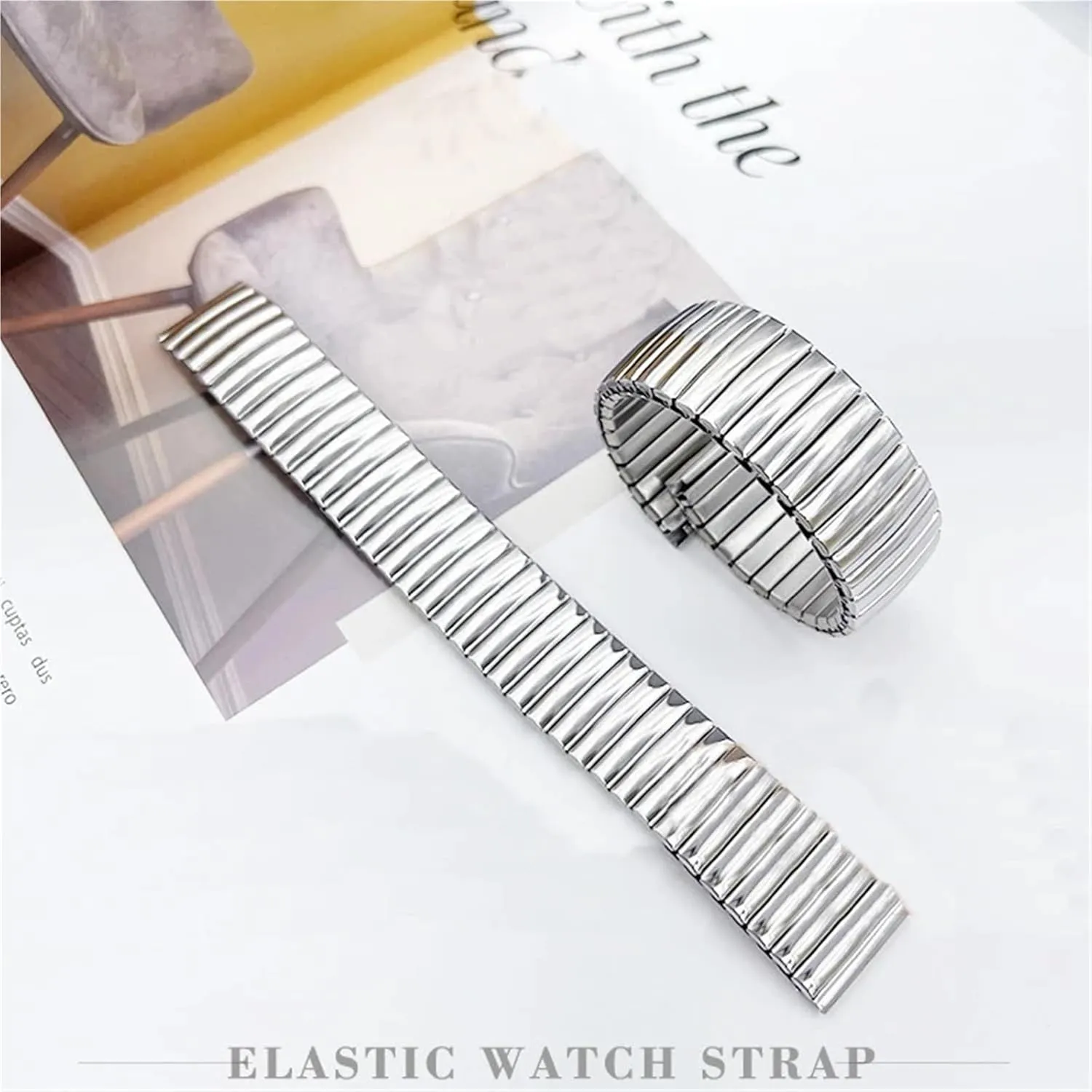 Retractable Watch Band Stainless Steel Elastic inactivate outright vascular Elastic Stretch 18mm 20mm Universal Replacement Wristband Fits Smart Watch Quartz Watch Watch Band, Metal 