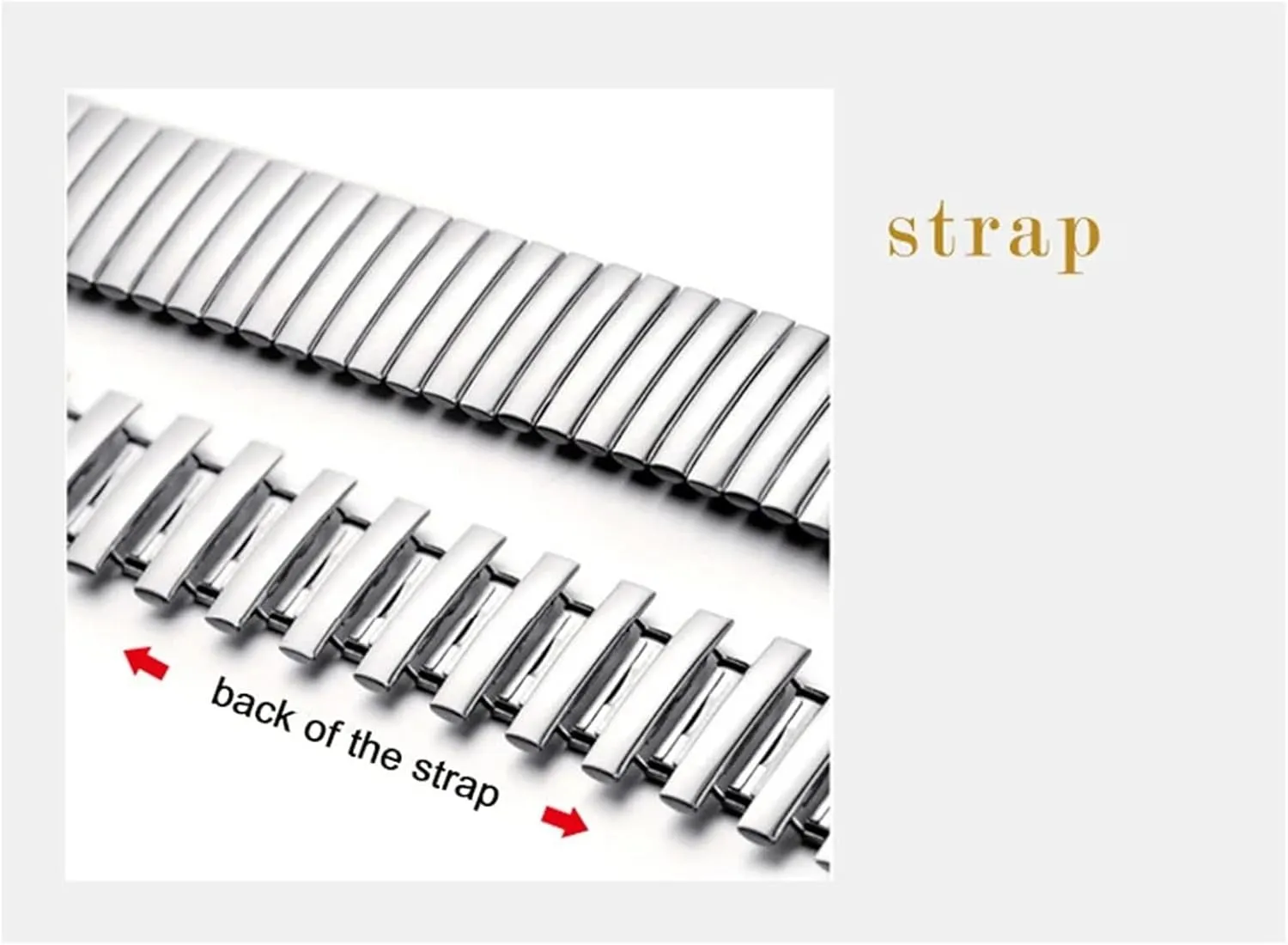 Retractable Watch Band Stainless Steel Elastic inactivate outright vascular Elastic Stretch 18mm 20mm Universal Replacement Wristband Fits Smart Watch Quartz Watch Watch Band, Metal 