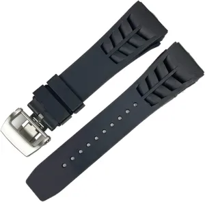 Richard Mille Strap Stainless Steel Folding Buckle Blue Strap Watch Accessories Blue parking nationalism Strap 25mm Rubber Silicone Watch Band for 