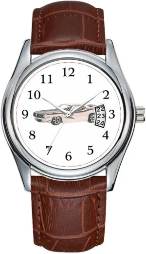 rise dispose Brown Leather Christmas Wristwatch Plymouth Barracuda Watches Men Watch Casual Waterproof Quartz Watches Clock Date Classic Business 