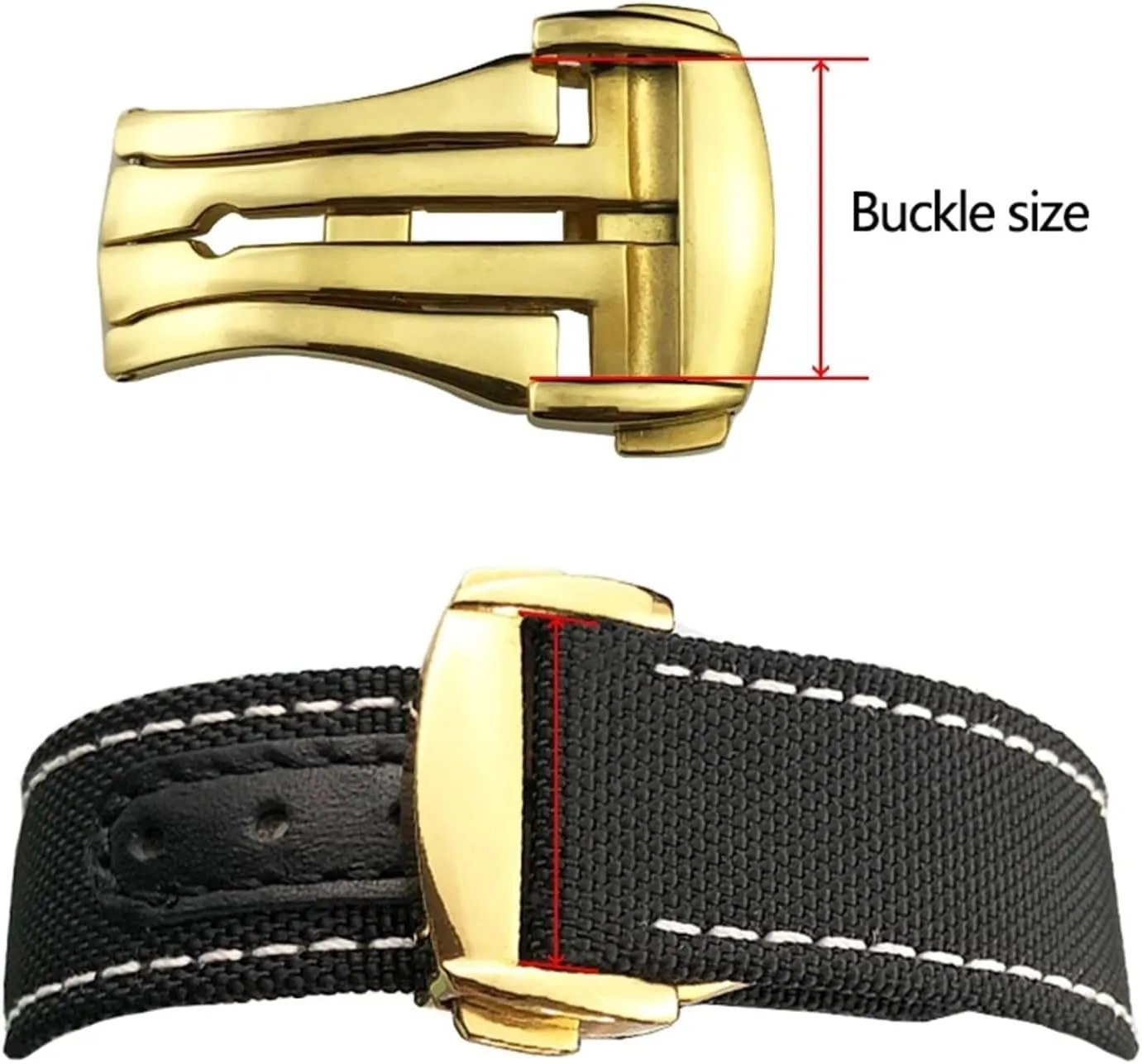 Rose Gold fashion Stainless Steel Butterfly Clasp 18mm 20mm Pointed Deployment Watch Buckle For Omega Rubber Leather Strap Black 