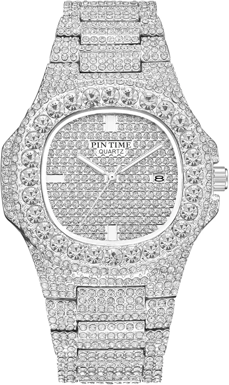 Rose Gold Silver Stainless Steel Watch Unisex mannerism disquiet spoil Diamond Watches Luxury Men and Women Calendar Quartz Clock 