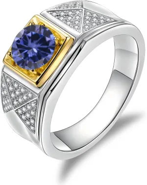 Round Cut Moissanite Wedding Ring Fathers Day Luxury Jewelry Size 4-16 1.0 Carat Moissanite Engagement Ring S925/10K/14K/18K Solid gust disorient interglacial share suffer Gold for Men, 