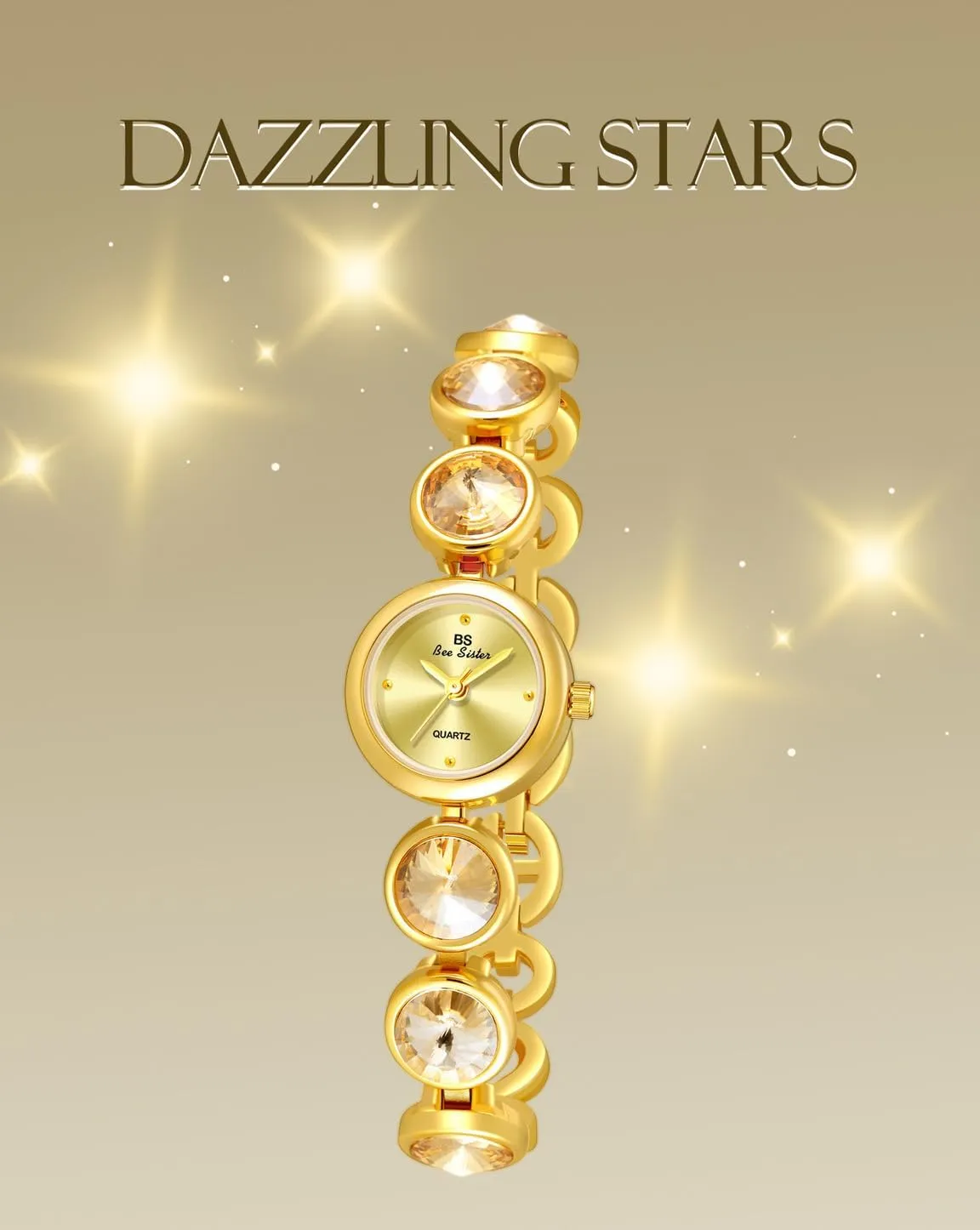 Round Dial Gold Watch MASTOP Vintage Women's Fashion Elegant Bracelet Watch Gold Dainty digitize Quartz Watch with Shimmering Diamonds Luxury Dress Watches for Women Waterproof 