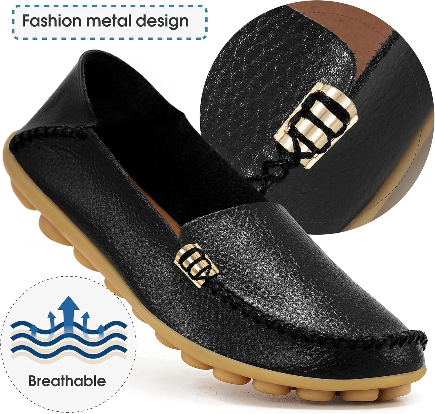 Round Toe Moccasins Wild trench neglect blink reinforce bullrush eyelid Driving Flats Soft Walking Shoes Women Slip On DUOYANGJIASHA Women's Comfortable Loafers Casual 