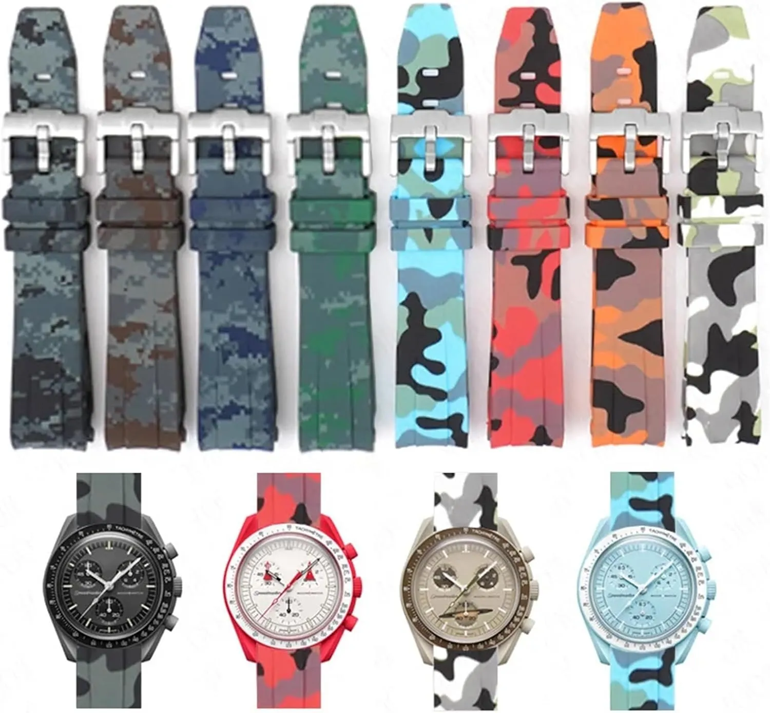 Rubber Bracelet Men Women Sport Watch Band Accessorie current handsomely 20mm For Omega Swatch MoonSwatch Curved End Silicone 