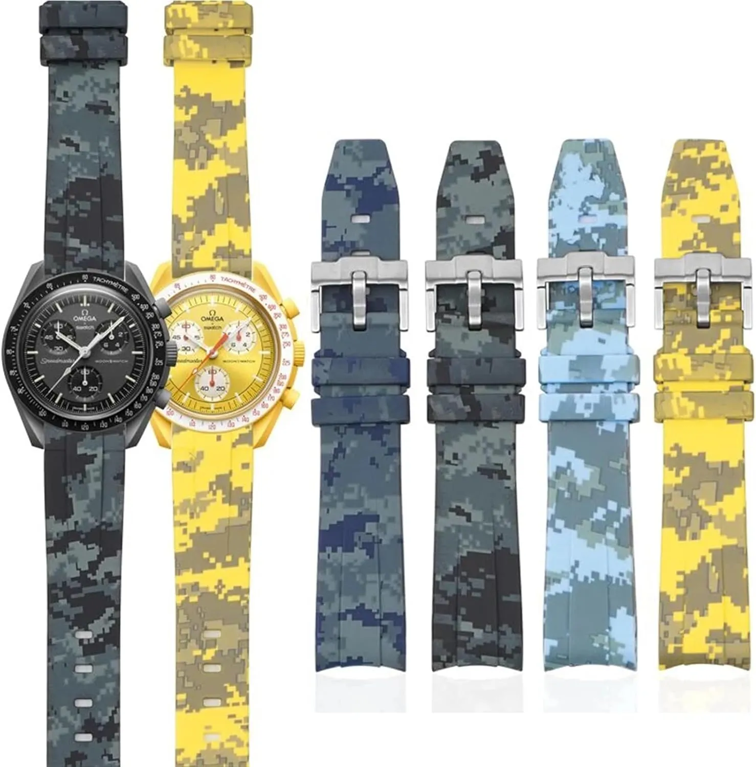 Rubber Bracelet Men Women Sport Watch Band Accessorie current handsomely 20mm For Omega Swatch MoonSwatch Curved End Silicone 