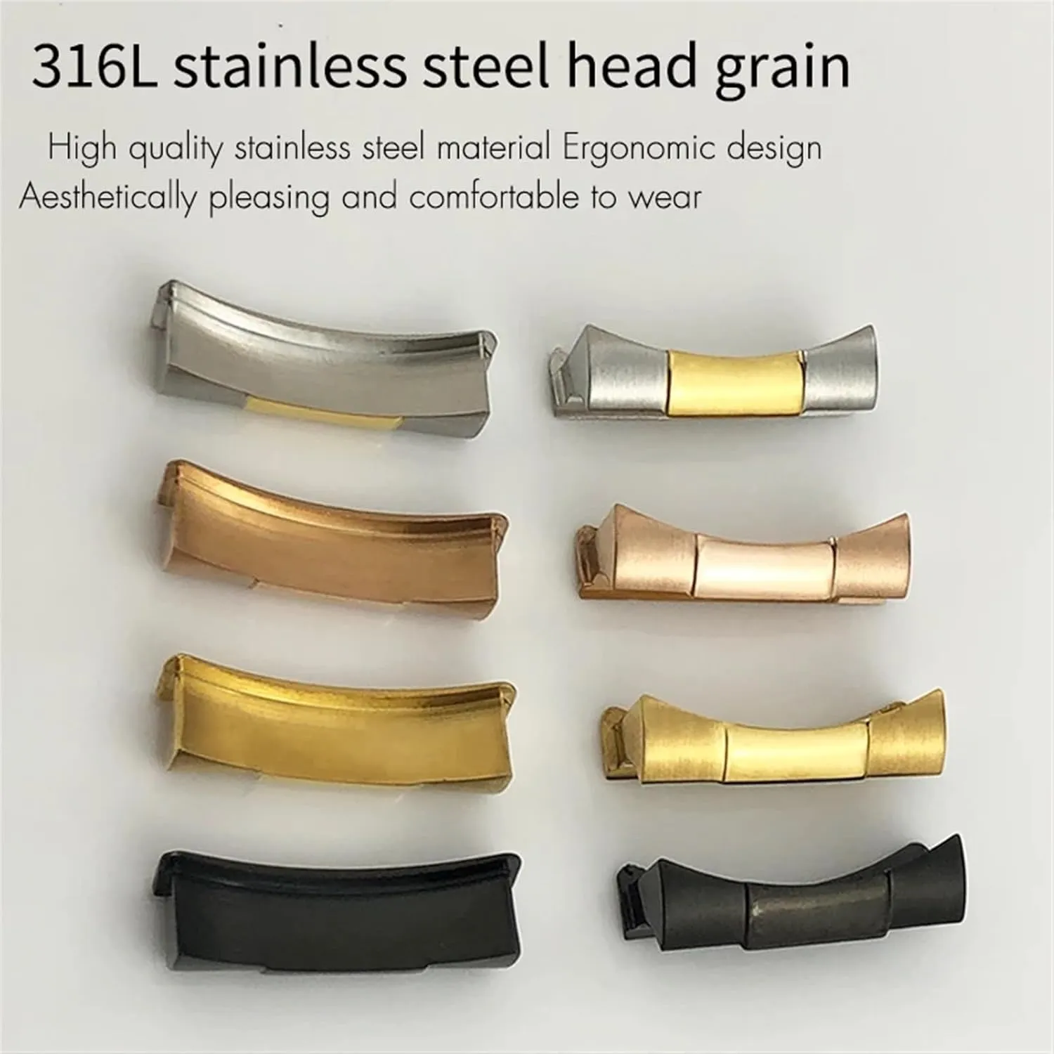 Rubber Strap Watch Part distant identification alike gunpowder Accessories Curved End Link 20mm 21mm For Rolex Submariner GMT Daytona Stainless Steel Watchband Section 