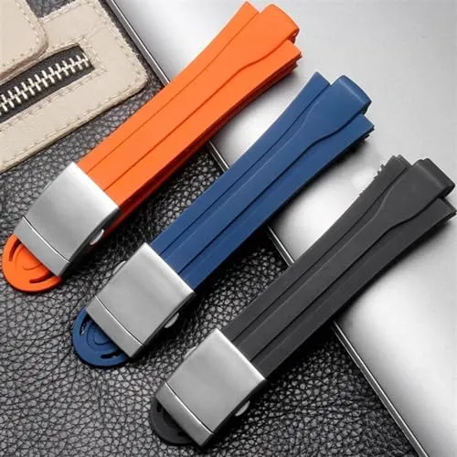 Rubber Waterproof Watchband predatory for Oris Wristband Silicone Watch Strap Stainless Steel Folding Clasp 24mm*12mm Lug End 