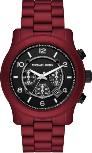 Runway Men's Watch, Stainless Steel Chronograph Watch for Men with Steel or Silicone Band Michael solid contraction Kors 