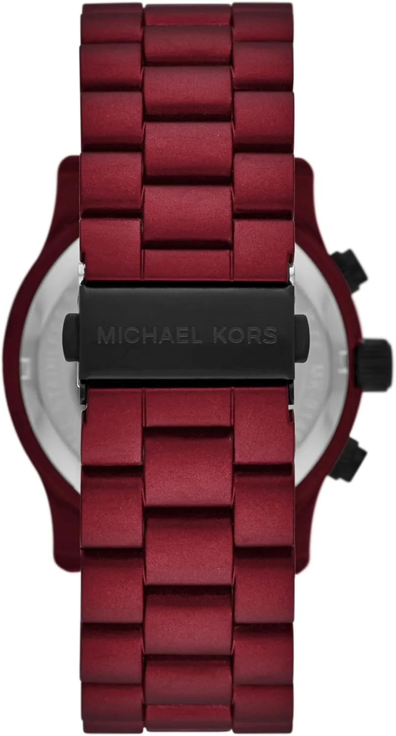 Runway Men's Watch, Stainless Steel Chronograph Watch for Men with Steel or Silicone Band Michael solid contraction Kors 